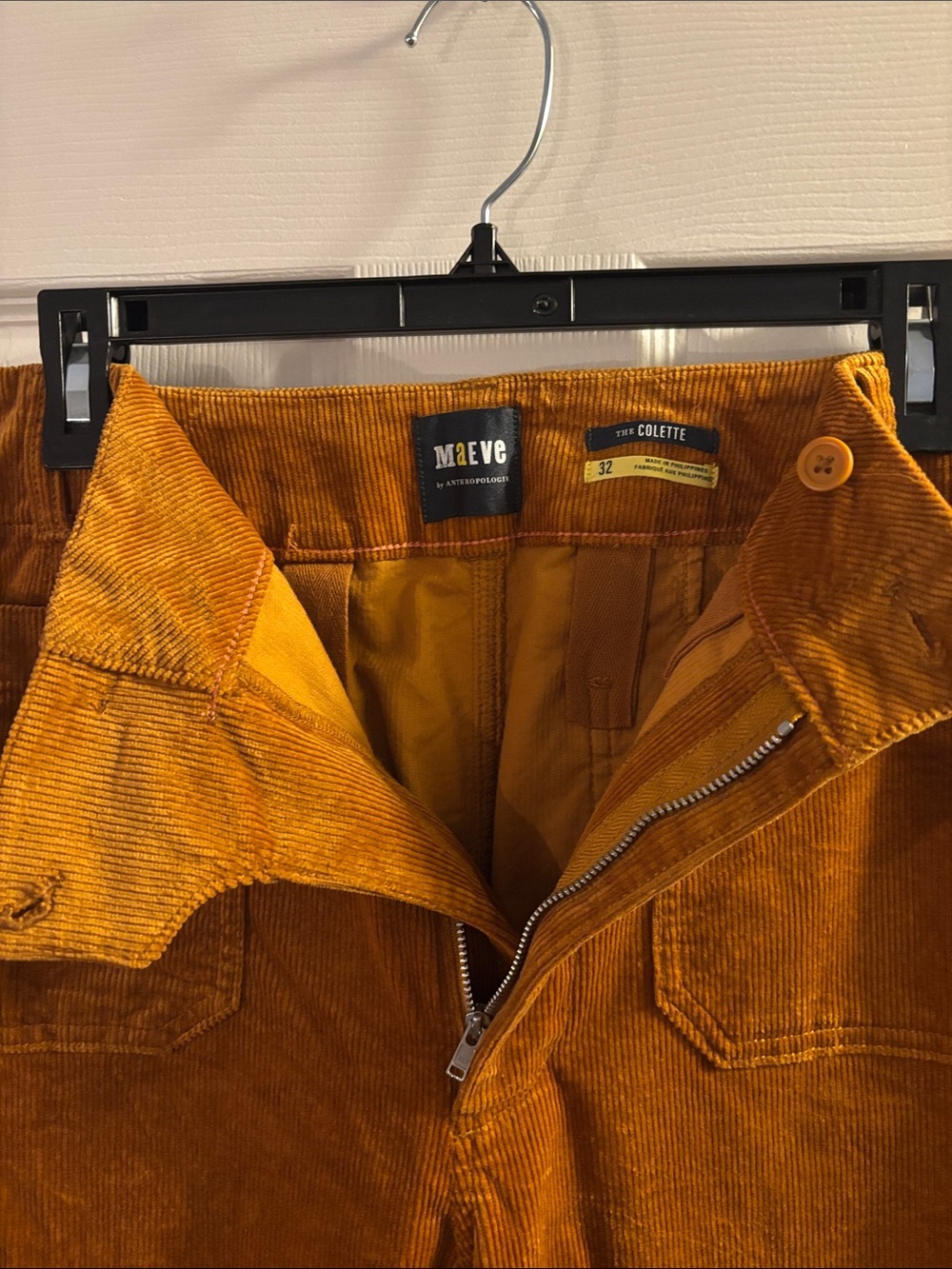 Maeve The Colette Wide-Leg Corduroy Pants in Rust - Picture 3 of 3